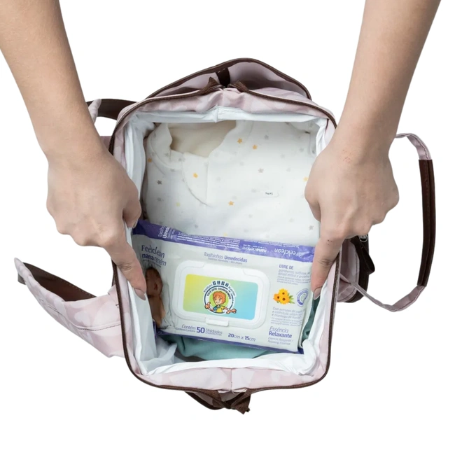 Mochila Multifuncional - Coleção Coração - Rosa