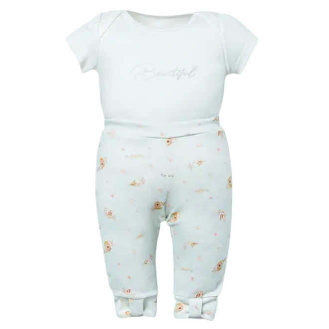 Conjunto de Body Meia Manga com Calça - Coleção Lovely Day