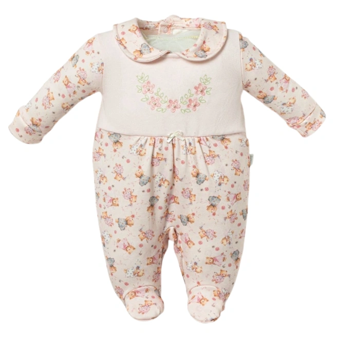 Macacão Manga Longa com Bordado no Peito - Coleção Aurora