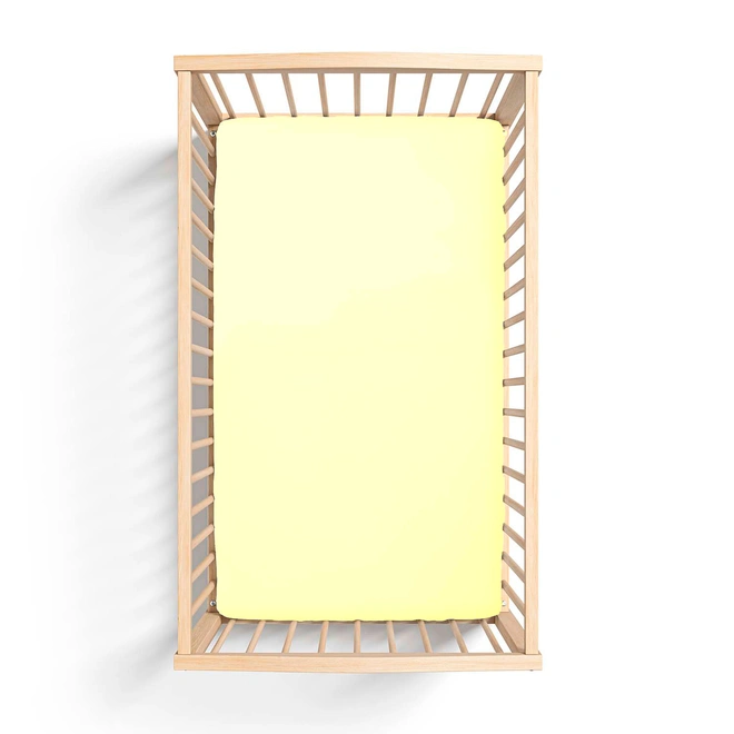 Lençol de Elástico Liso - 100% Algodão - Amarelo