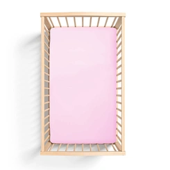 Lençol de Elástico Liso - 100% Algodão - Rosa Bebê