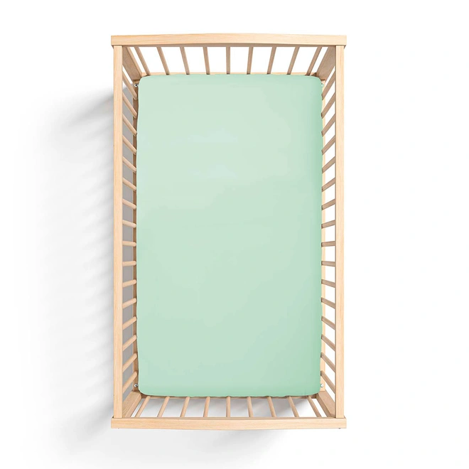 Lençol de Elástico Liso - 100% Algodão - Verde Bebê