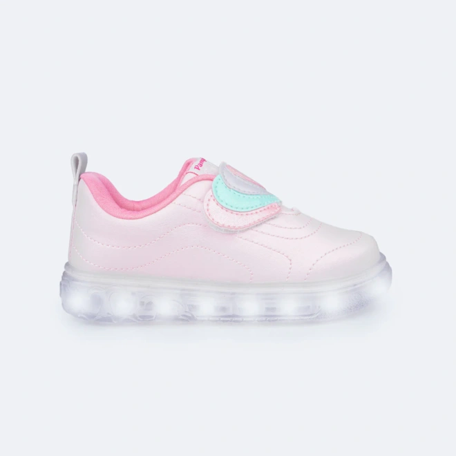 Tênis de LED Sneaker Corações Sobrepostos - Rosa