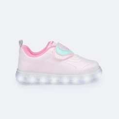 Tênis de LED Sneaker Corações Sobrepostos - Rosa