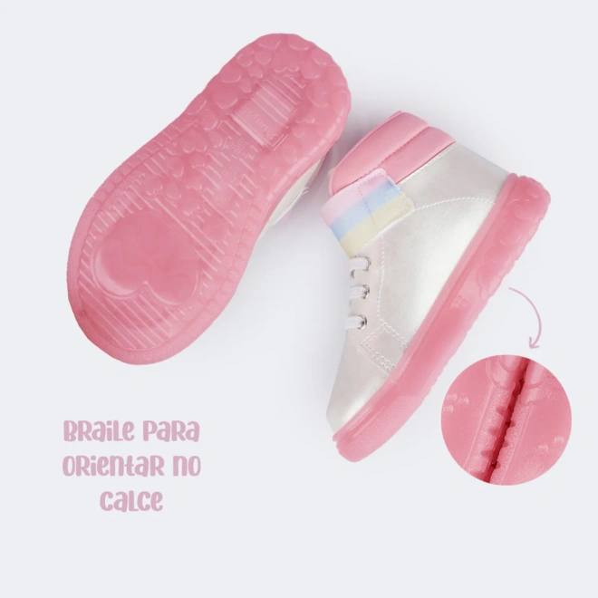 Tênis de LED Sneaker Coração - Branco