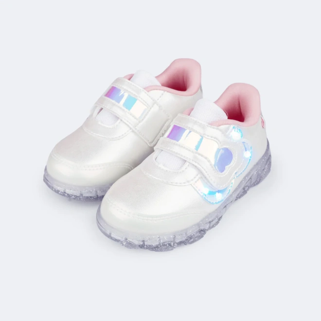 Tênis de LED LIS Holográfico - Branco