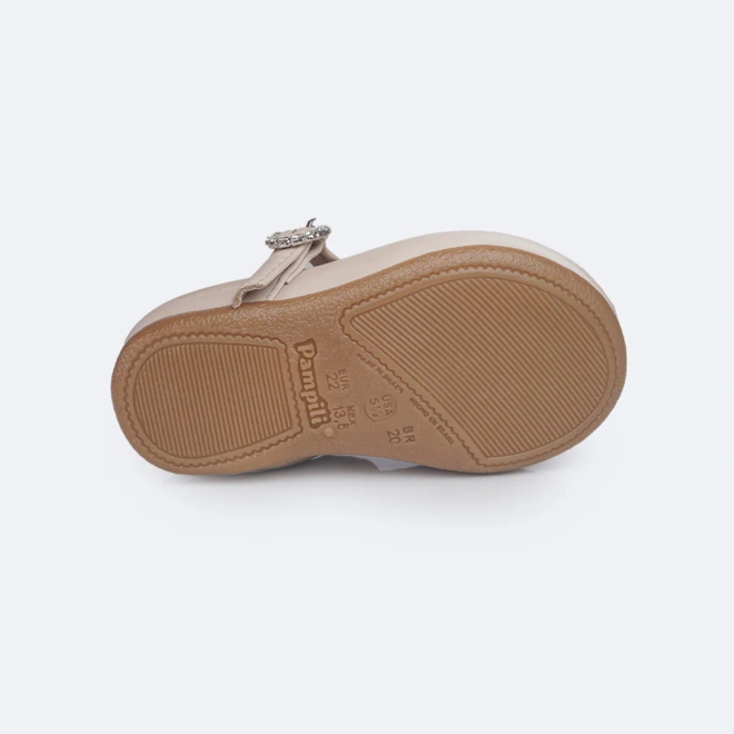 Sapatilha Angel com Fivela com Strass - Areia