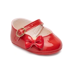 Sapatilha Mini Boneca com Verniz e Laço Lateral - Vermelho