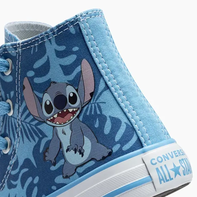 Tênis Cano Alto Chuck Taylor Disney - Stitch - Azul e Branco