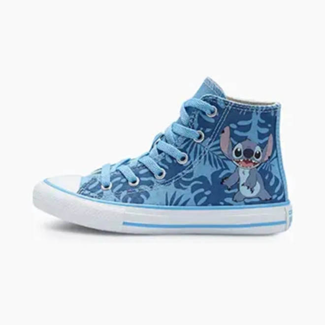 Tênis Cano Alto Chuck Taylor Disney - Stitch - Azul e Branco