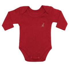 Body Liso de Manga Longa - 100% Algodão - Marsala