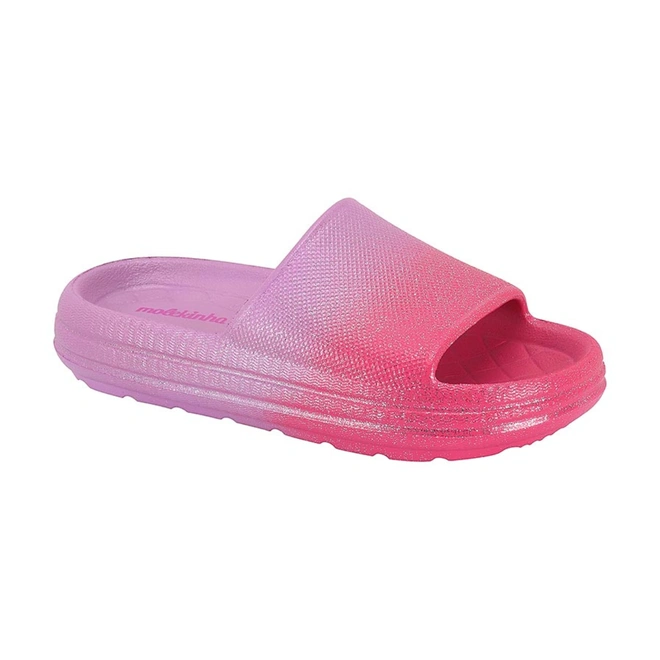 Chinelo Slide Nuvem Super Leve Degrade - Rosa com Gliter
