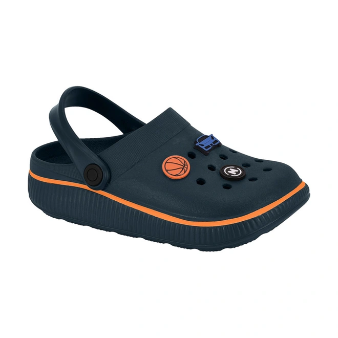 Sandália Estilo Crocs com Bottons Divertidos e  Removíveis - Marinho