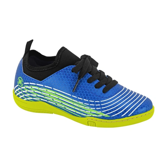 Chuteira para Futsal - Azul com Detalhes em Neon