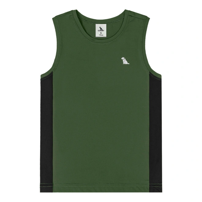 Camiseta Regata em Malha Dry Fit com Fator de Proteção UV - Verde Bronze (180317)