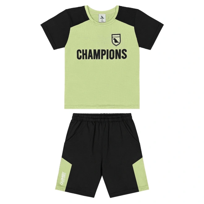 Conjunto em Malha Dry Fit com Fator de Proteção Solar - Verde Paraíso (130220)