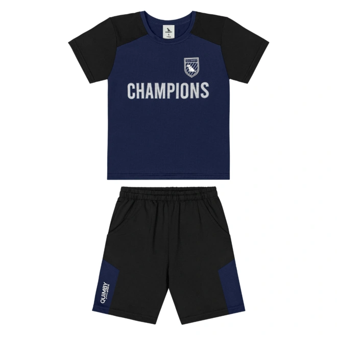 Conjunto em Malha Dry Fit com Fator de Proteção Solar - Azul Escuro (193921)