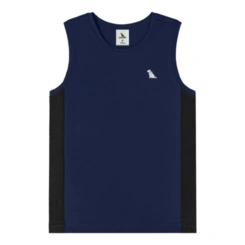 Camiseta Regata em Malha Dry Fit com Fator de Proteção UV - Azul Escuro (193921)