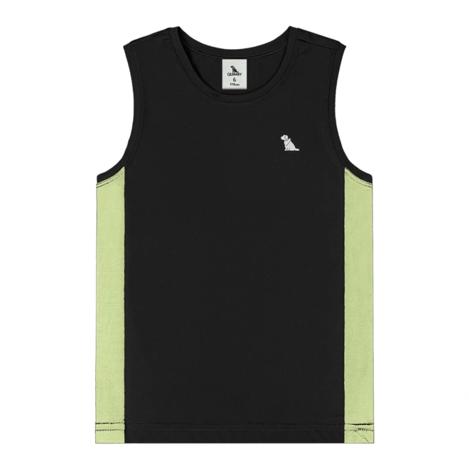 Camiseta Regata em Malha Dry Fit com Fator de Proteção UV - Preto (008910)