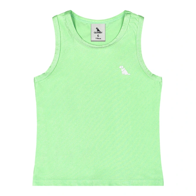 Camiseta Regata em Malha Micro Canelada - Verde Claro (120225)