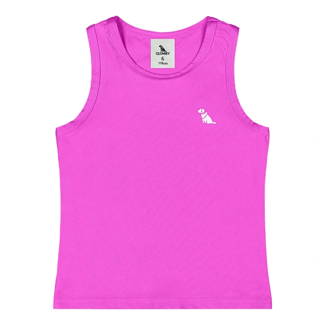 Camiseta Regata em Malha Micro Canelada - Rosa Fiji (172623)