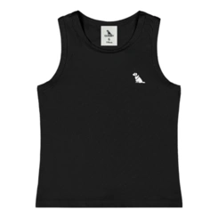 Camiseta Regata em Malha Micro Canelada - Preto (8910)