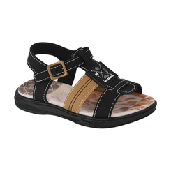 Sandália em Napa Moscou - Preto com Caramelo