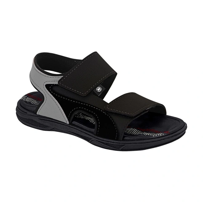 Sandália em Napa Floter Rústico Neo - Preto com Cinza