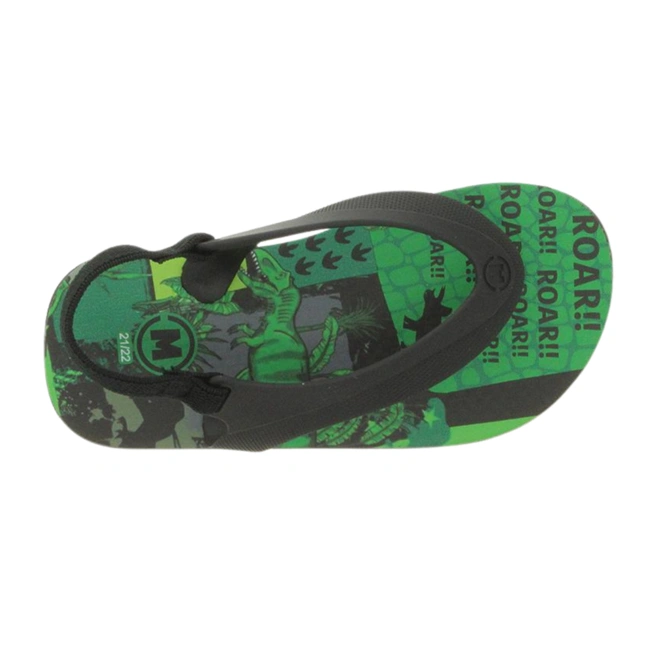 Chinelo com Elástico no Calcanhar - Preto com Verde