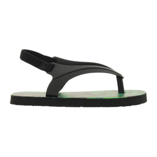 Chinelo com Elástico no Calcanhar - Preto com Verde