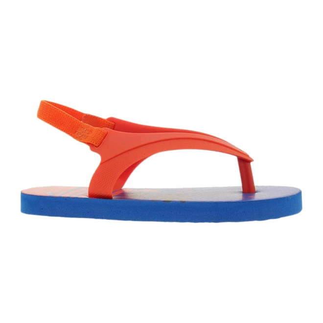 Chinelo com Elástico no Calcanhar - Laranja com Azul