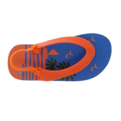 Chinelo com Elástico no Calcanhar - Laranja com Azul