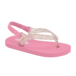 Chinelo com Elástico no Calcanhar - Rosa com Glitter