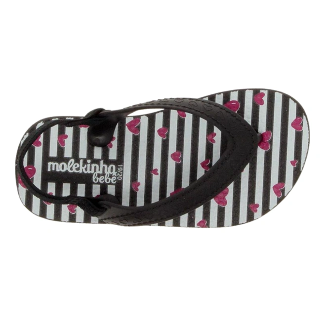 Chinelo com Elástico no Calcanhar - Preto com Pink