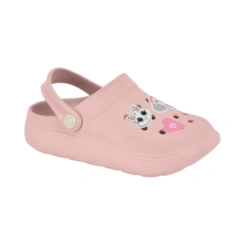 Sandália Estilo Crocs com Bottons Divertidos e Removíveis - Rosa