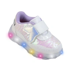 Tênis Liz com LED - Branco/Lilás