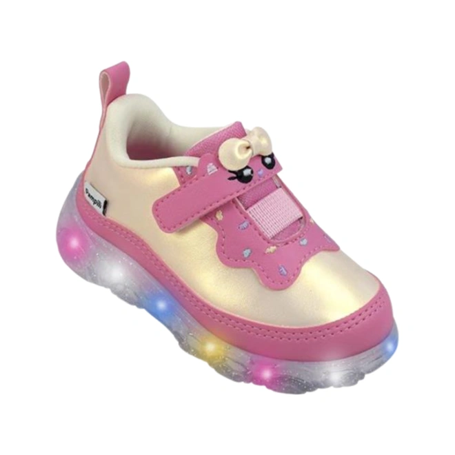 Tênis Liz com LED - Nude/ Rosa