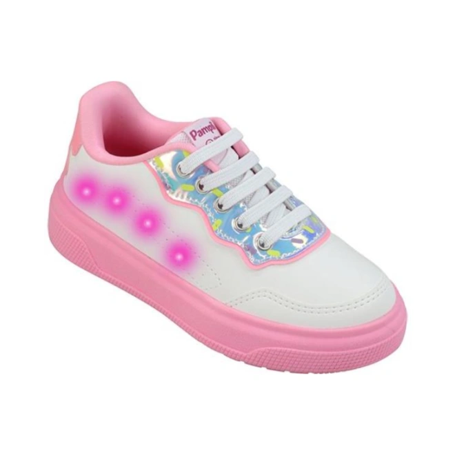 Tênis XP 24 de LED com Detalhe Holográfico - Branco/Rosa