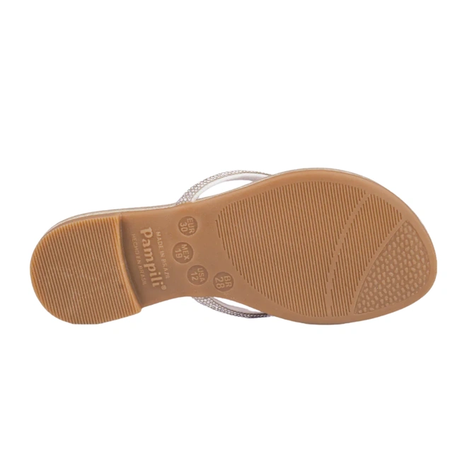 Sandália Rasteira Iris com Strass - Dourada