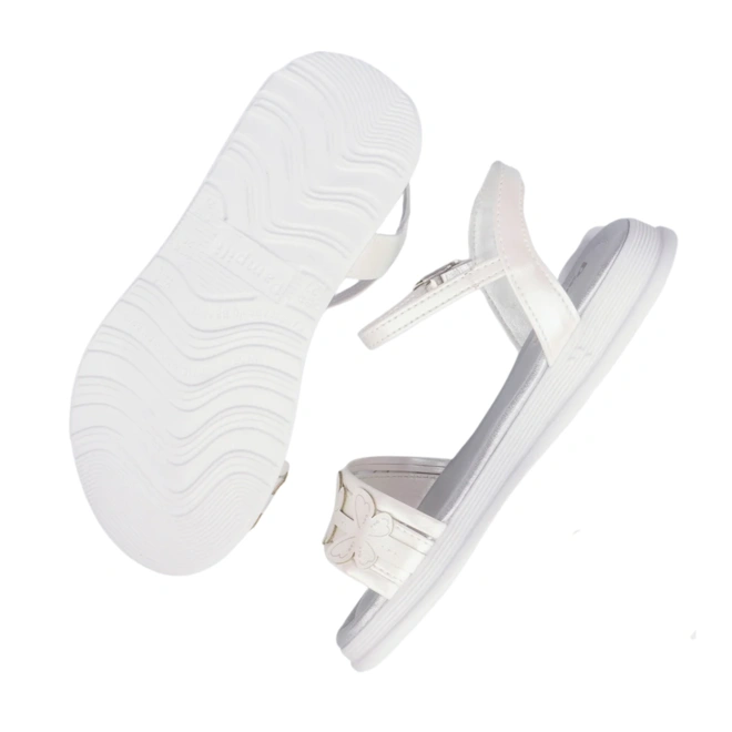 Sandália Sand Flower com Detalhes de Borboletas  - Branco