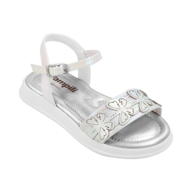 Sandália Sand Flower com Detalhes de Borboletas  - Branco