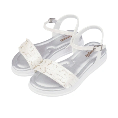 Sandália Sand Flower com Detalhes de Borboletas  - Branco