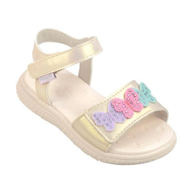 Sandália Papete Bia com Detalhe de Borboletas - Nude