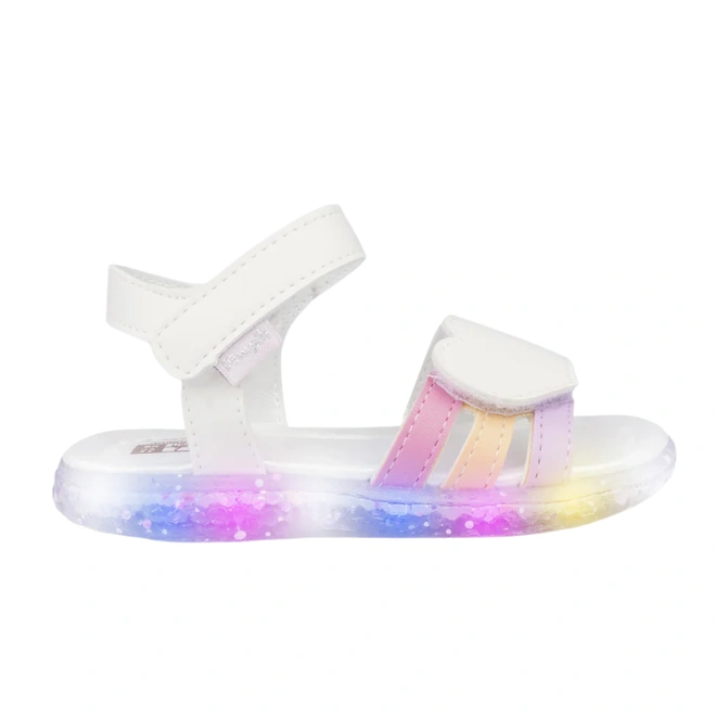 Sandália de LED com Detalhe em Coração - Branco