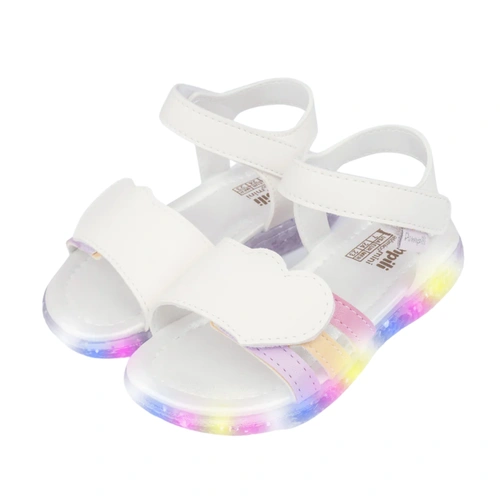 Sandália de LED com Detalhe em Coração - Branco