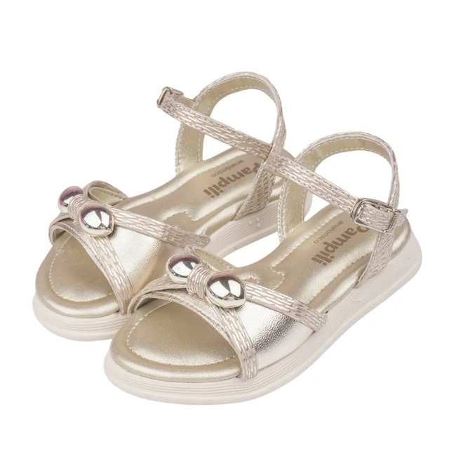 Sandália Sand Flower com Detalhes Tramados - Dourado