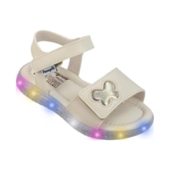 Sandália de LED Lulli com Borboleta - Nude