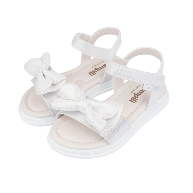 Sandália Sand Flower com Detalhe em Laço - Prata