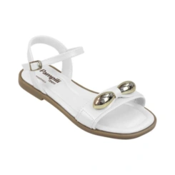 Sandália Rasteira Vick com Detalhe em Esfera - Branco