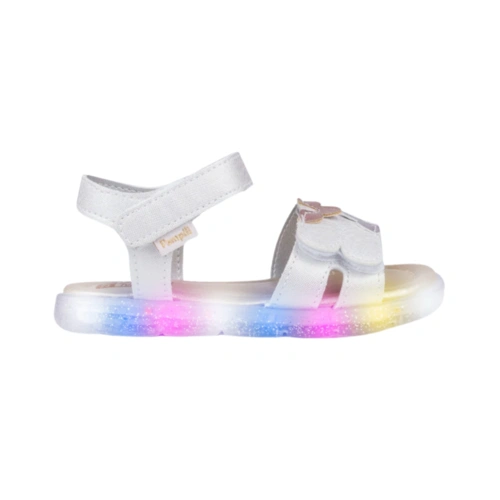 Sandália de LED Lulli Flores - Prata/Dourado